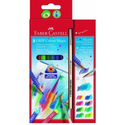 8 GRIP colour magic water colour pencils+1brush art. 113008 FABER-CASTELL ,4005401130086